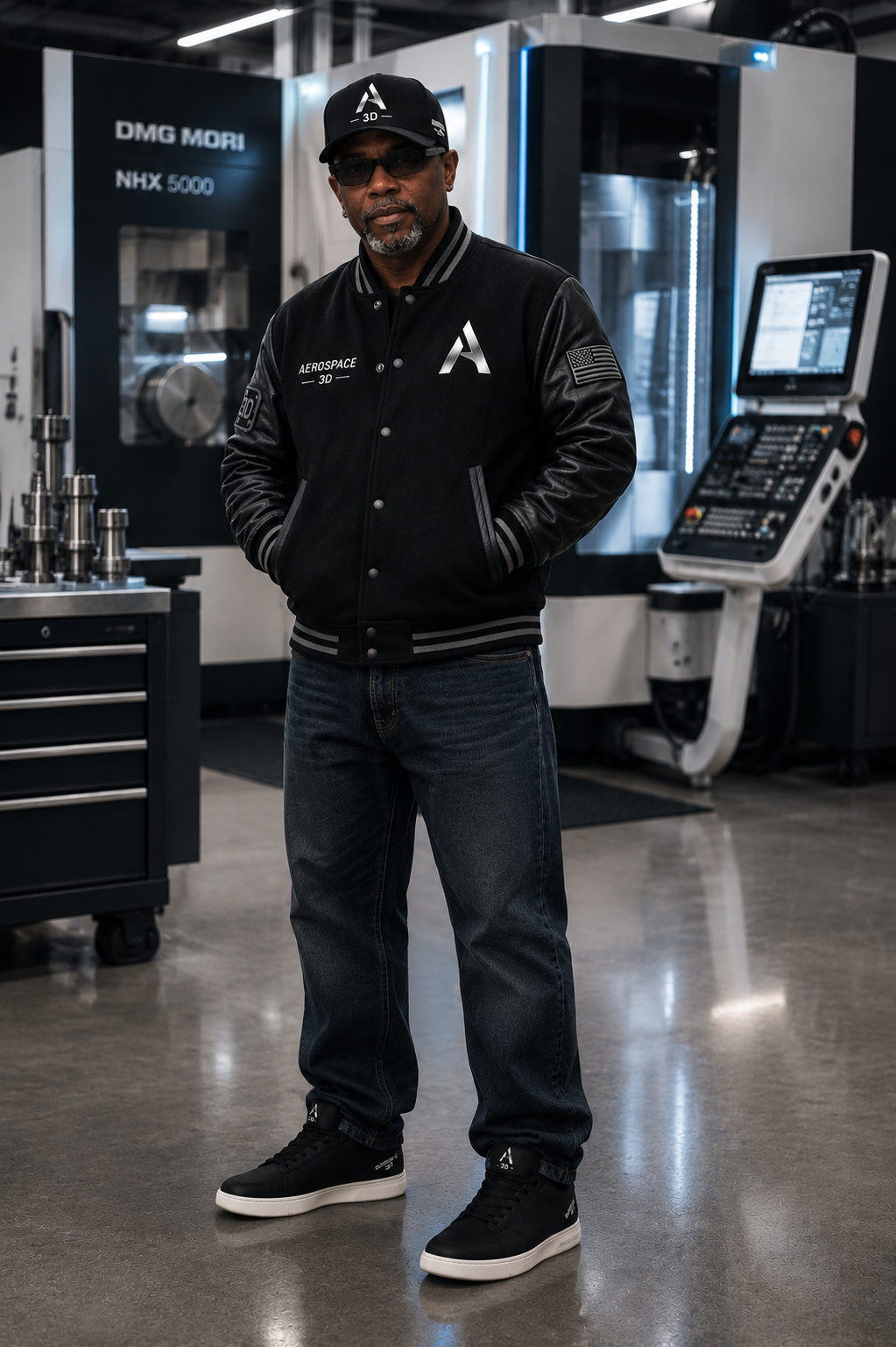 Darryl Allen wearing Obsidian Black colorway with Aerospace footwear